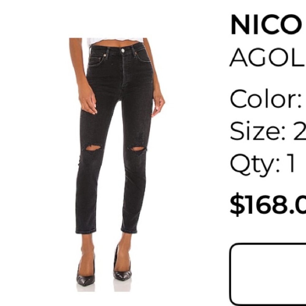 Agolde High Rise Slim Jeans in Rooted Blue